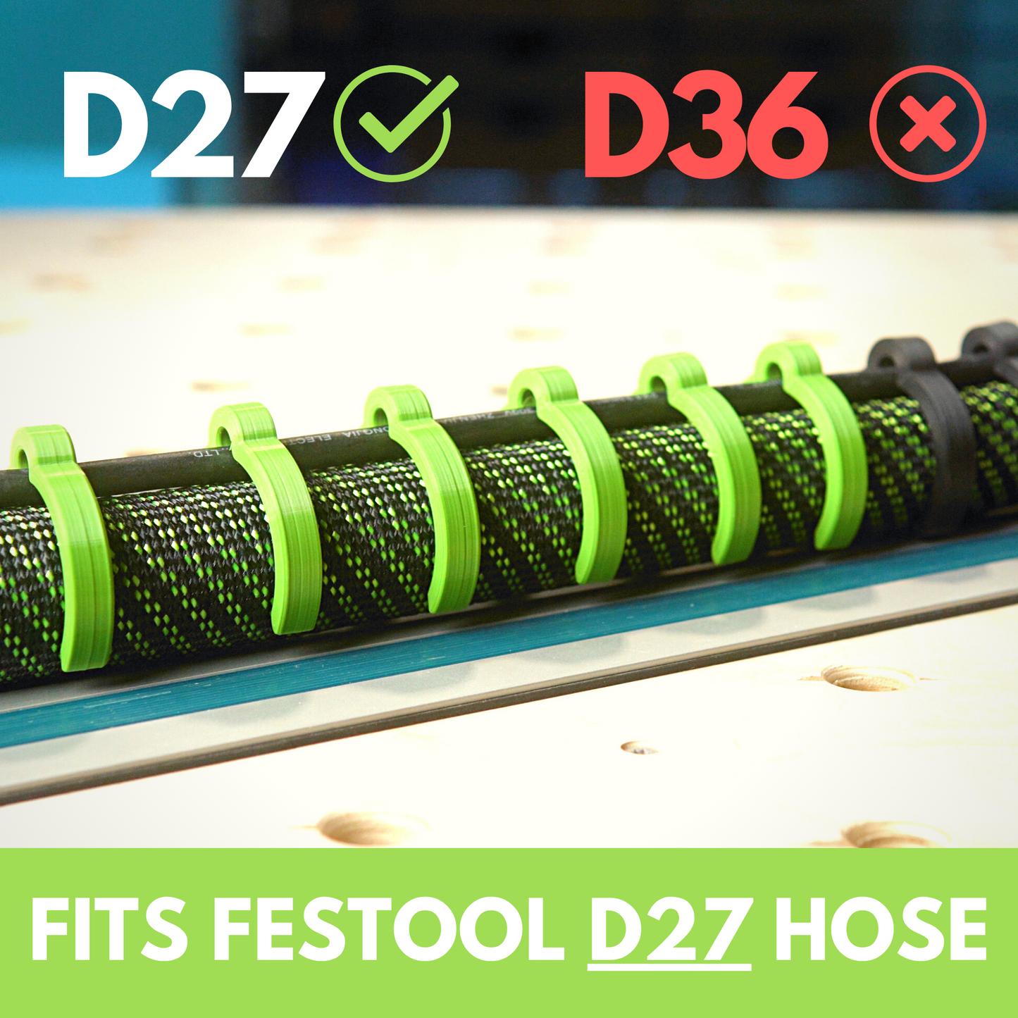 Hose Clips for Festool Antistatic 27mm Hose