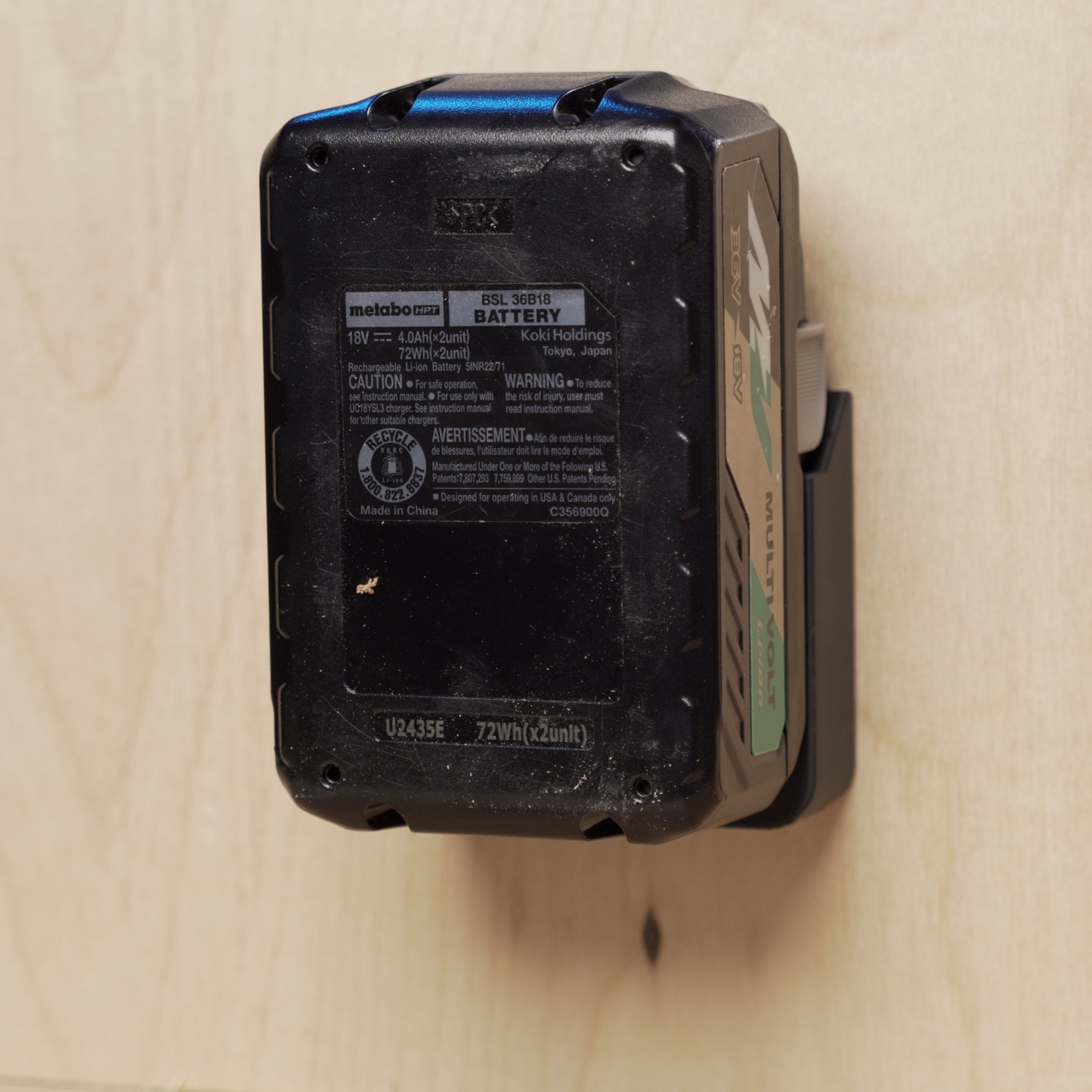 Battery Holder Compatible with Metabo 18v Battery