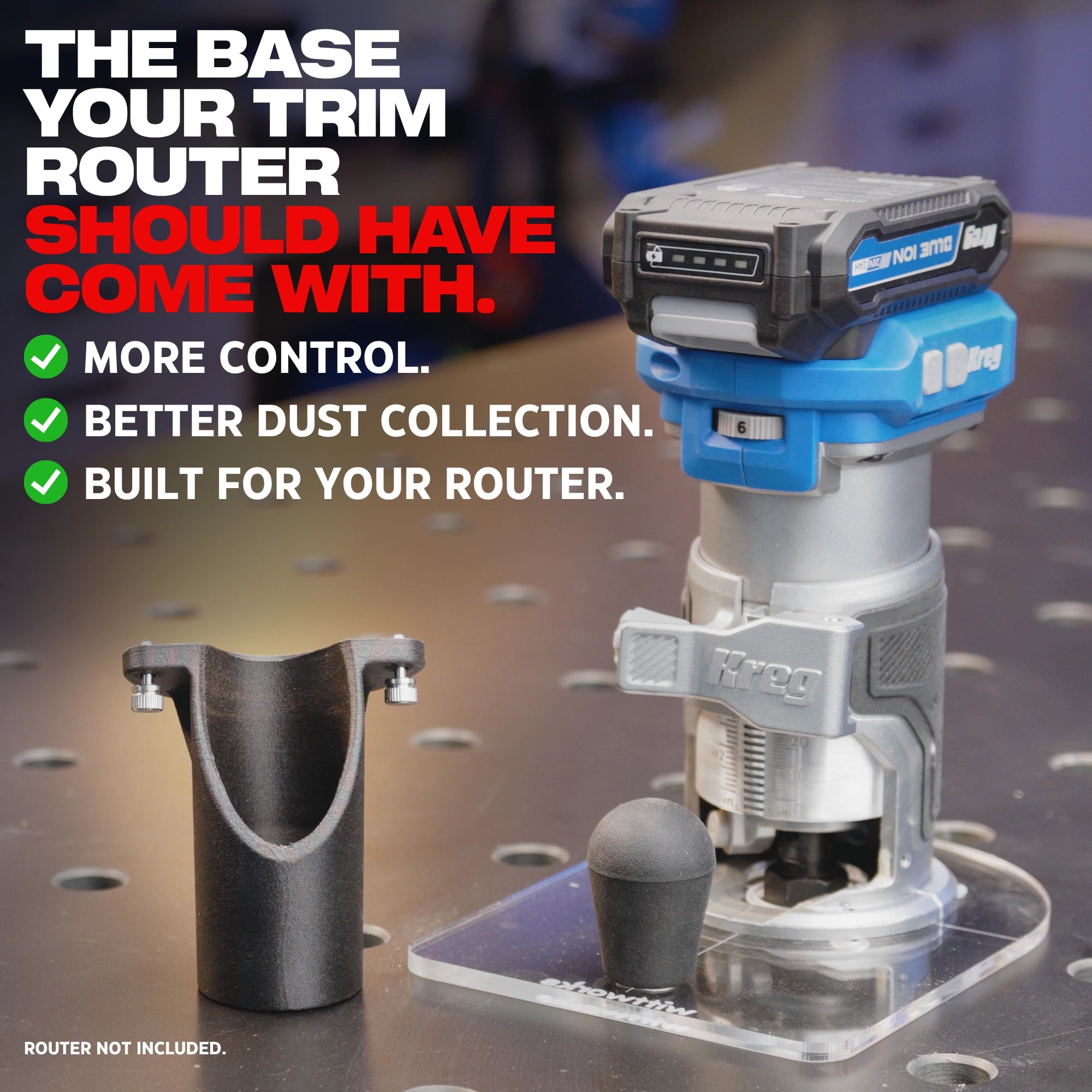 wittPlate Trim Router Base for Kreg