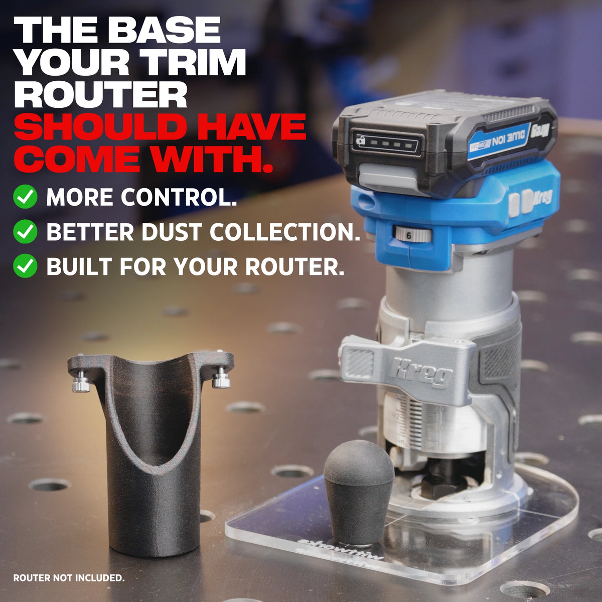 wittPlate Trim Router Base for Kreg