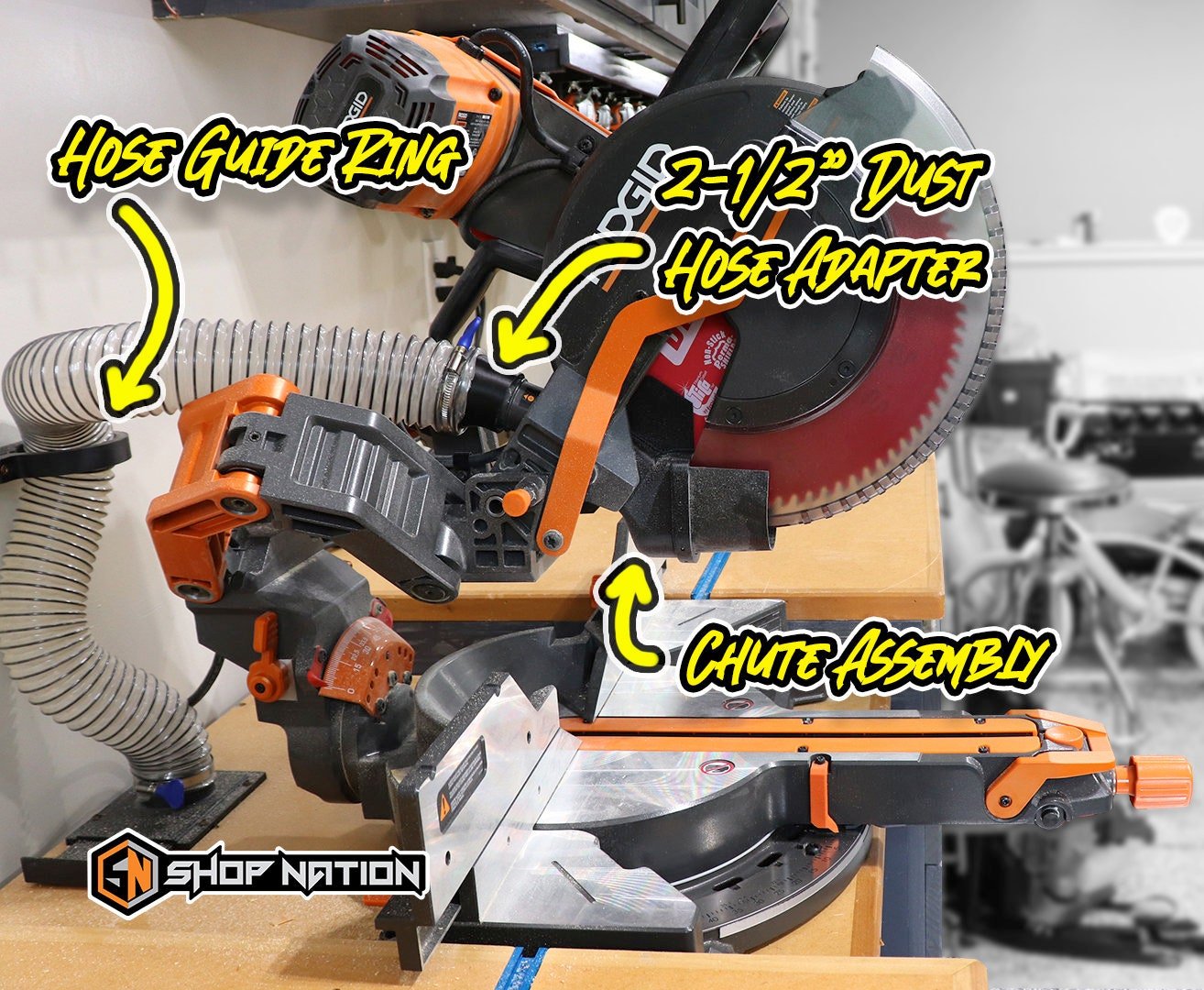 Ridgid Dual Bevel Miter Saw Dust Collection