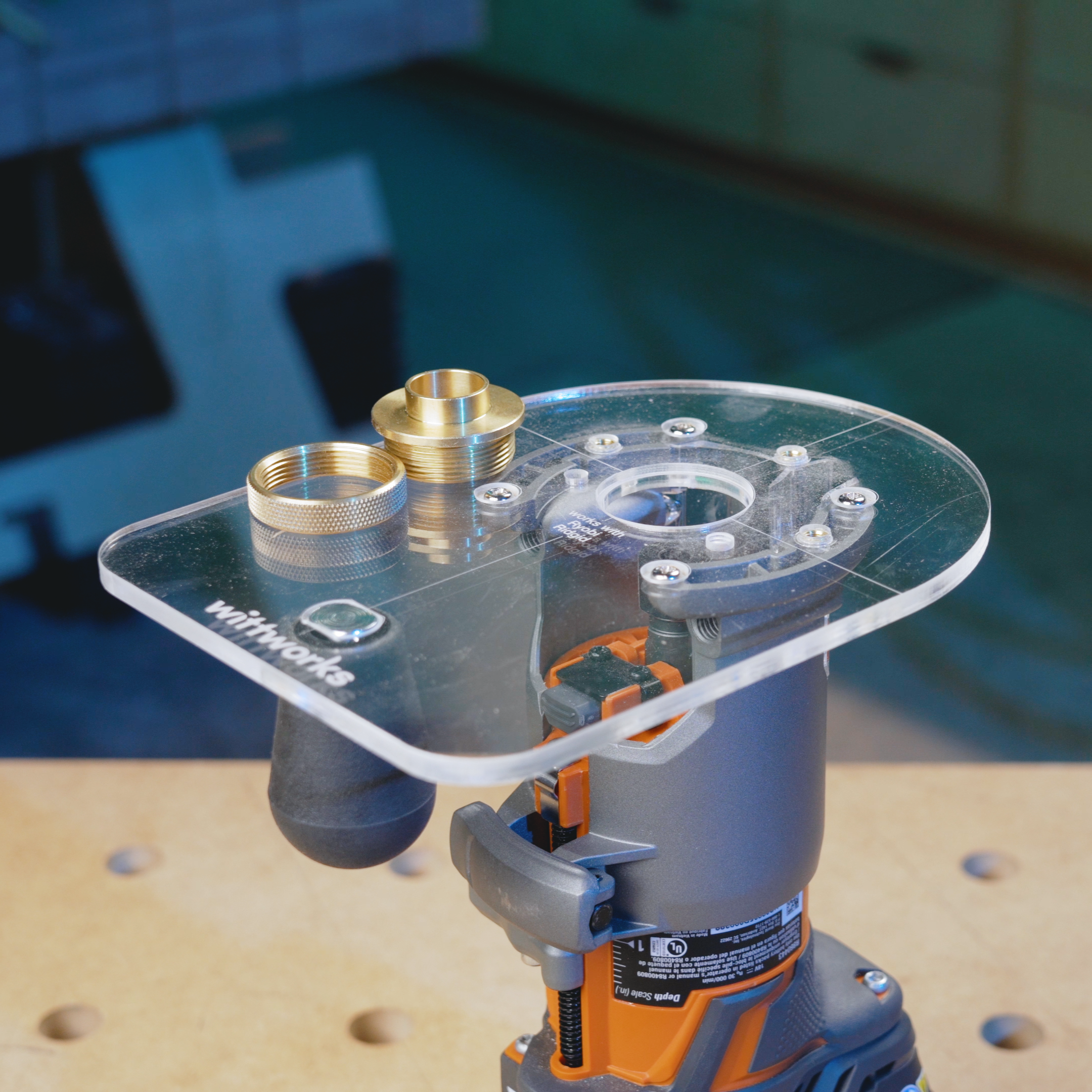 Trim Router Base For Ridgid wittPlate for Ridgid: Precision Router Base & Dust Collection | R24012 ...