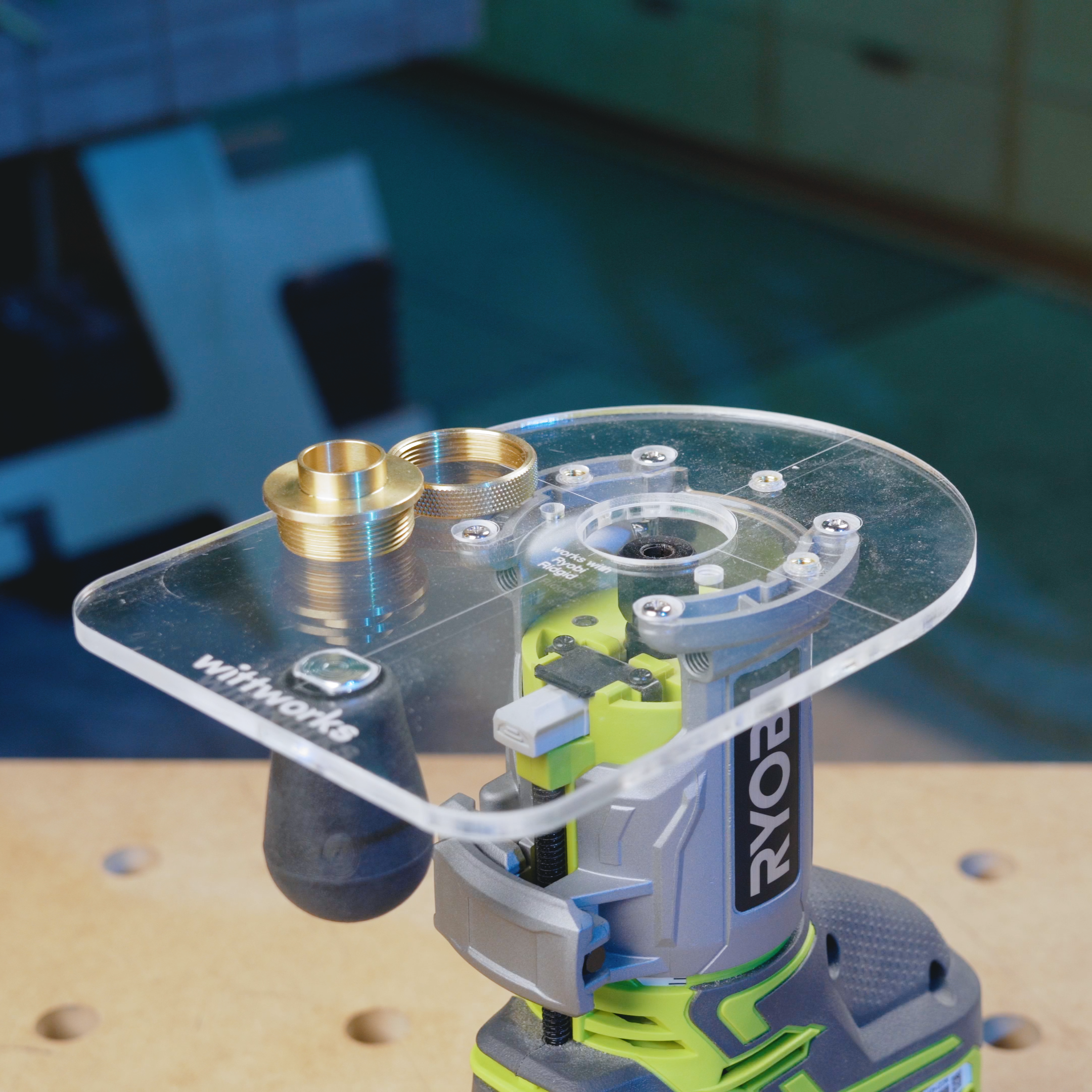 Ryobe R163g Router Base wittPlate for Ryobi: Precision Router Base & Dust Collection | PCL424B ...